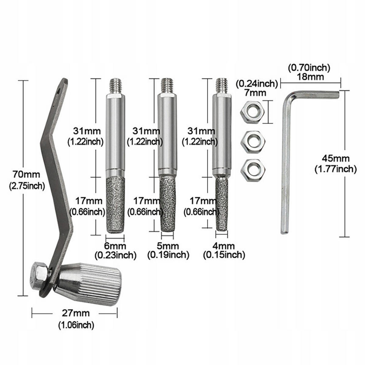 FÜHRUNGSSCHIENE Universal X-tlg. Set, 20 cm, 2x Kette 1/4", Nut 1,3 mm, Handfeile mit Kurbel, gehärteter Stahl - Multicolor, Kunststoff/Metall (10/10/10cm)
