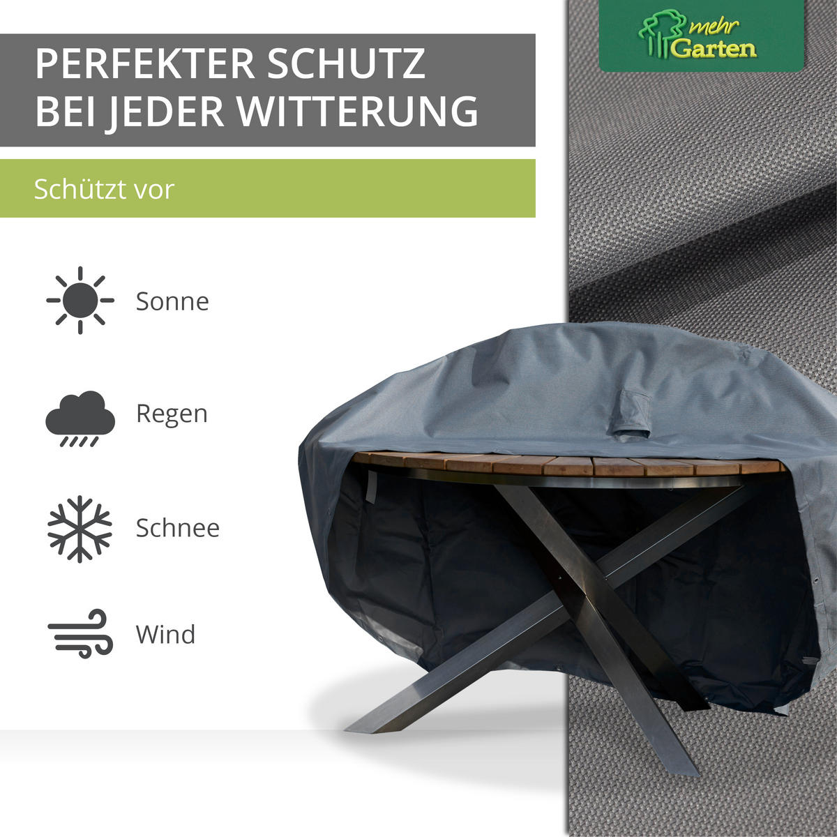 SCHUTZHÜLLE für Tische rund SHP-20136 - Grau, Kunststoff (125/71/1cm) - mehr Garten