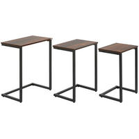 BEISTELLTISCH aus Holz 45x30x60 cm Braun verschachtelbar mit Stahlgestell - Braun, Holzwerkstoff (30/45/60cm) - Modfu