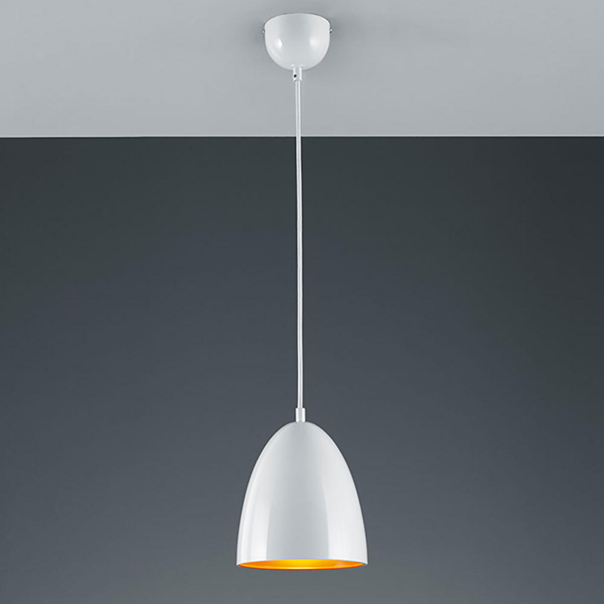 LED HÄNGELEUCHTE Metall Weiß Orange - Weiß, Metall (19/19/130cm)