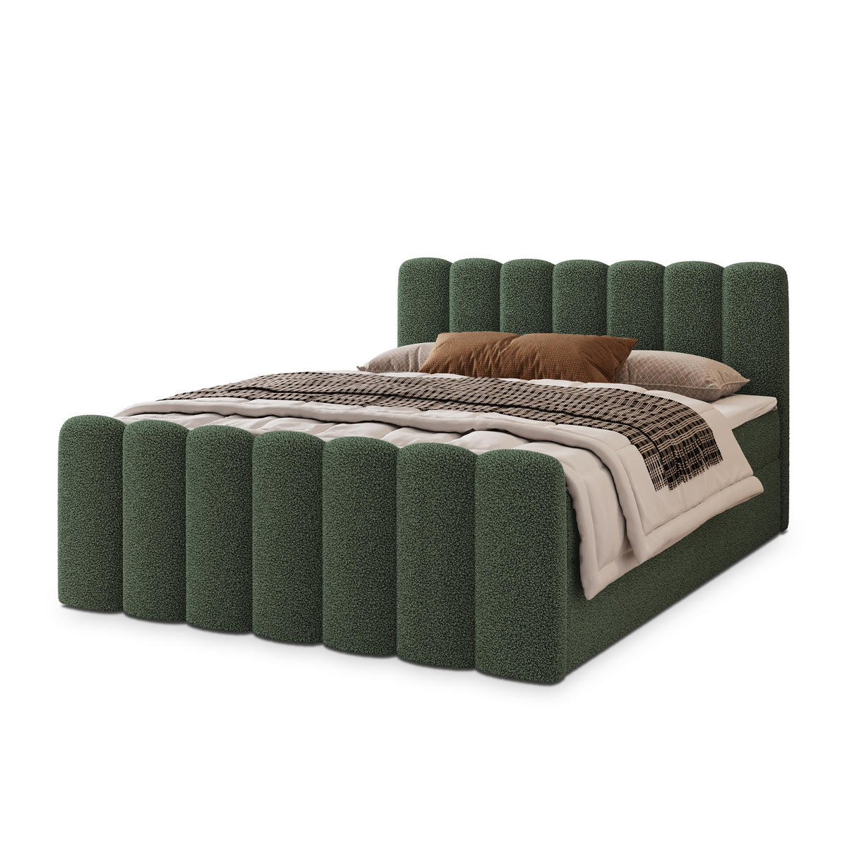 POSTEL BOXSPRING CELLA 160x200 cm, s matrací a úložným prostorem, zelená barva - zelená barva, kompozitní dřevo/textil (160/200cm) - MASSENO