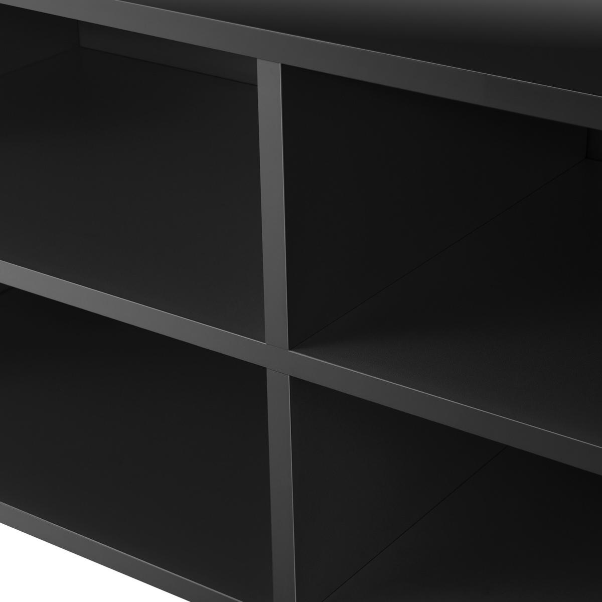 LOWBOARD Gränne - Schwarz Hochglanz, Holzwerkstoff/Kunststoff (90/41/35cm) - [en.casa]