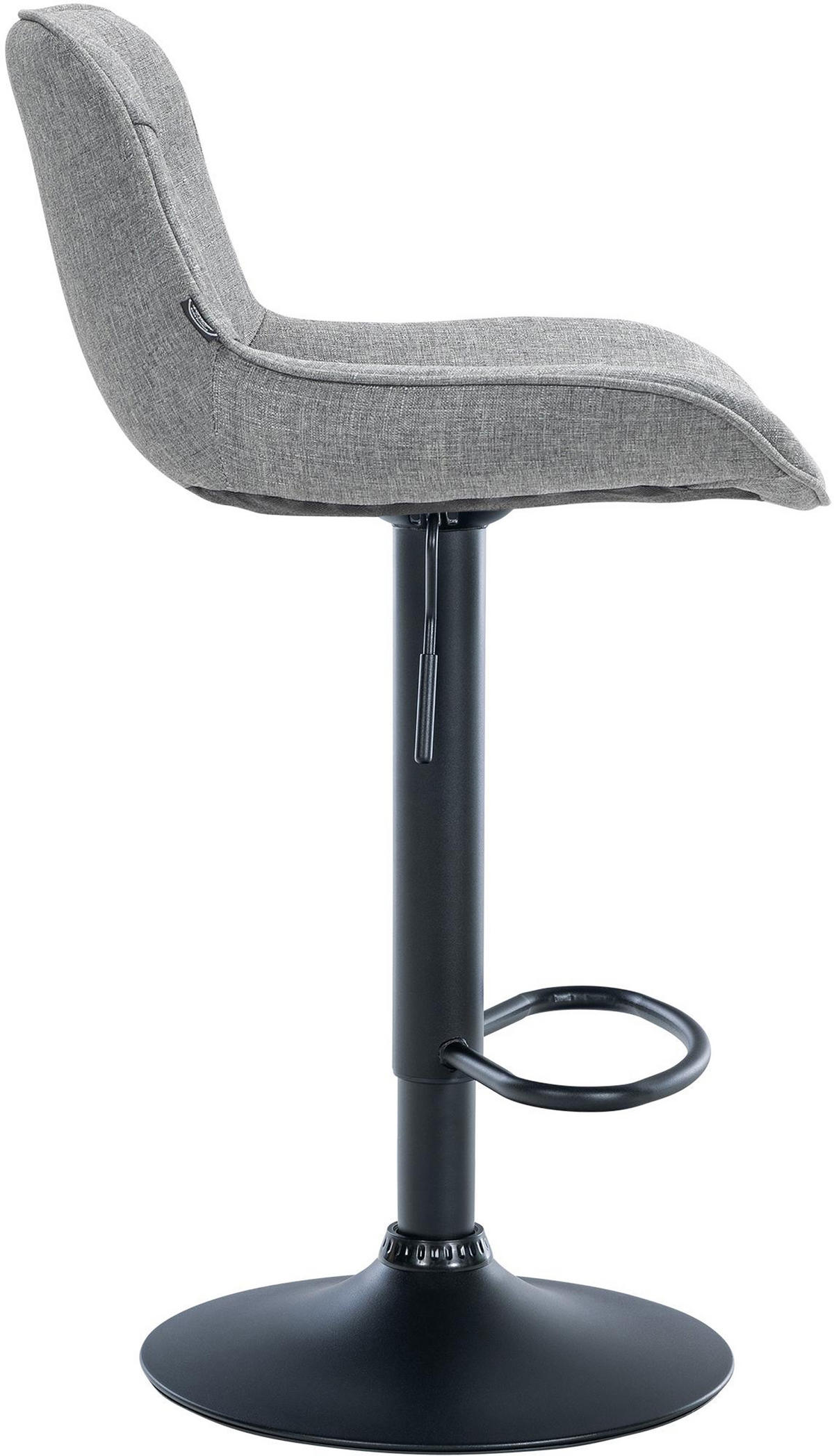 BARHOCKER Vulcano Stoff schwarz grau - Schwarz/Grau, Textil/Metall (49/106/51cm) - TPFLiving
