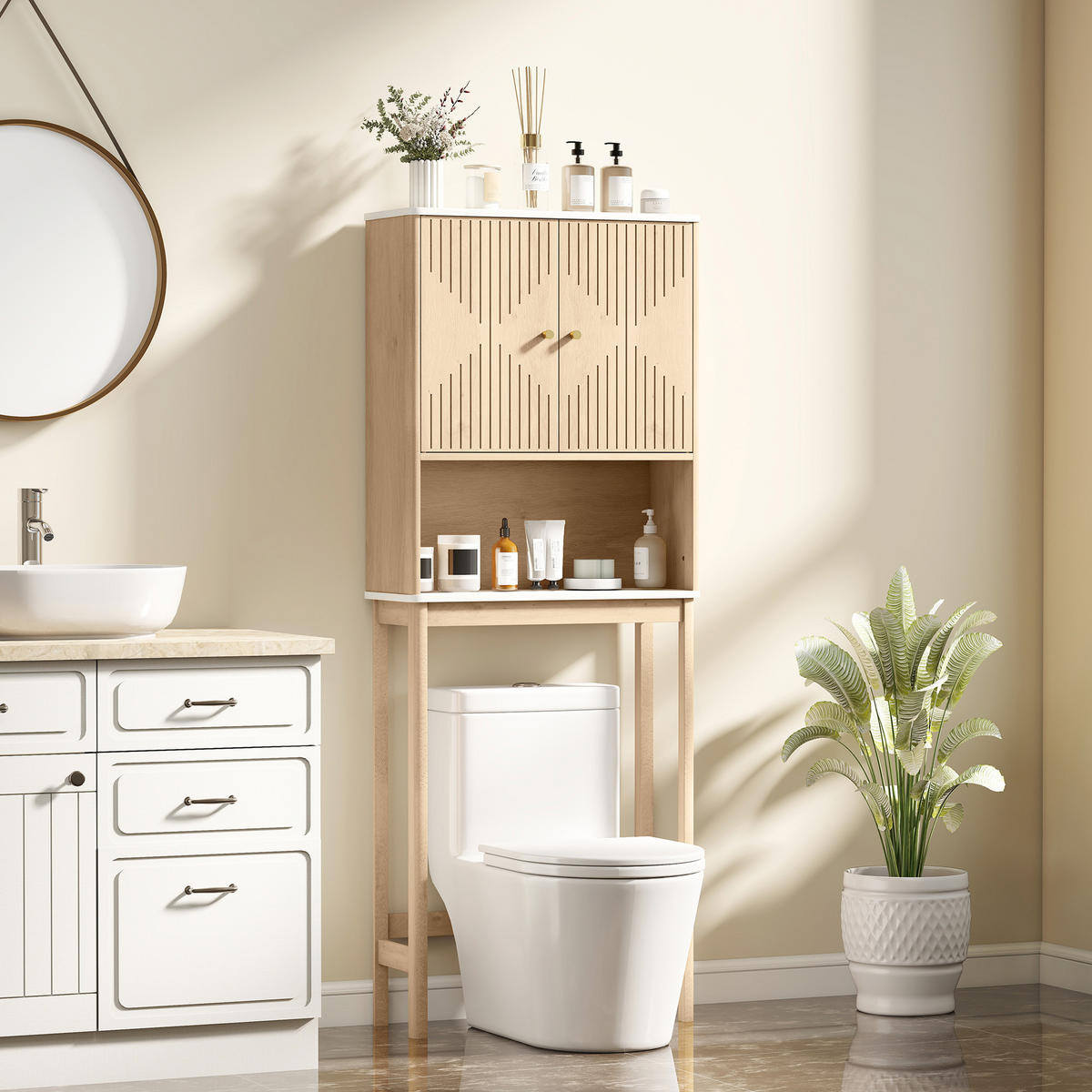 HÄNGESCHRANK Eiche 1 Stück - Beige, Kunststoff (66/168/25cm) - GiPP