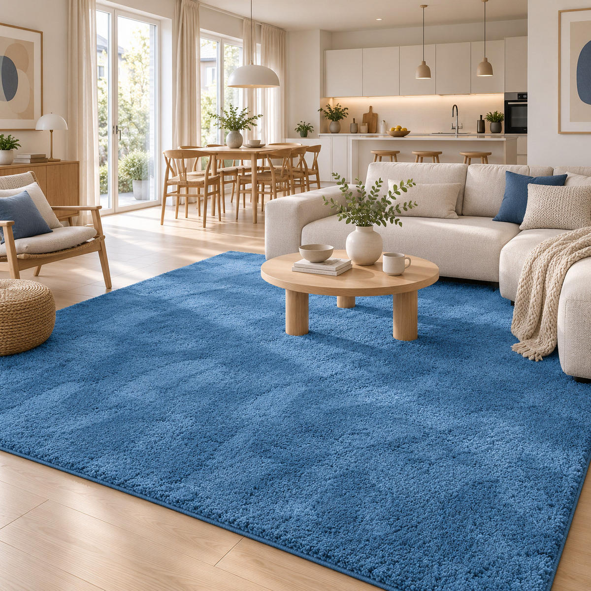 HOCHFLOR SHAGGY TEPPICH PALACE - Blau, Textil (200/250cm) - Snapstyle