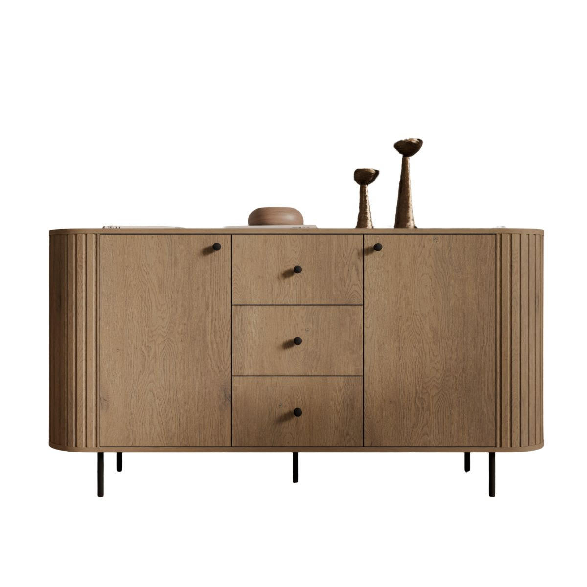 KOMMODE mit Schubladen eiche cremona OVI - Braun, Holzwerkstoff (165/85/42cm) - Compleo24