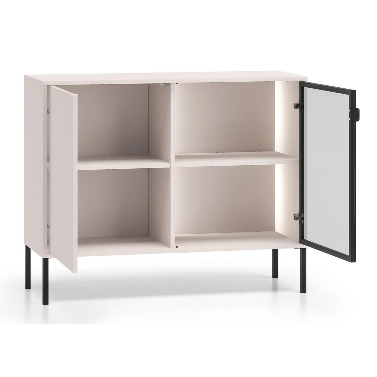 SIDEBOARD Barnee Kaschmir 107 cm - Taupe/Schwarz, Holzwerkstoff/Metall (107/86/40cm) - Selsey