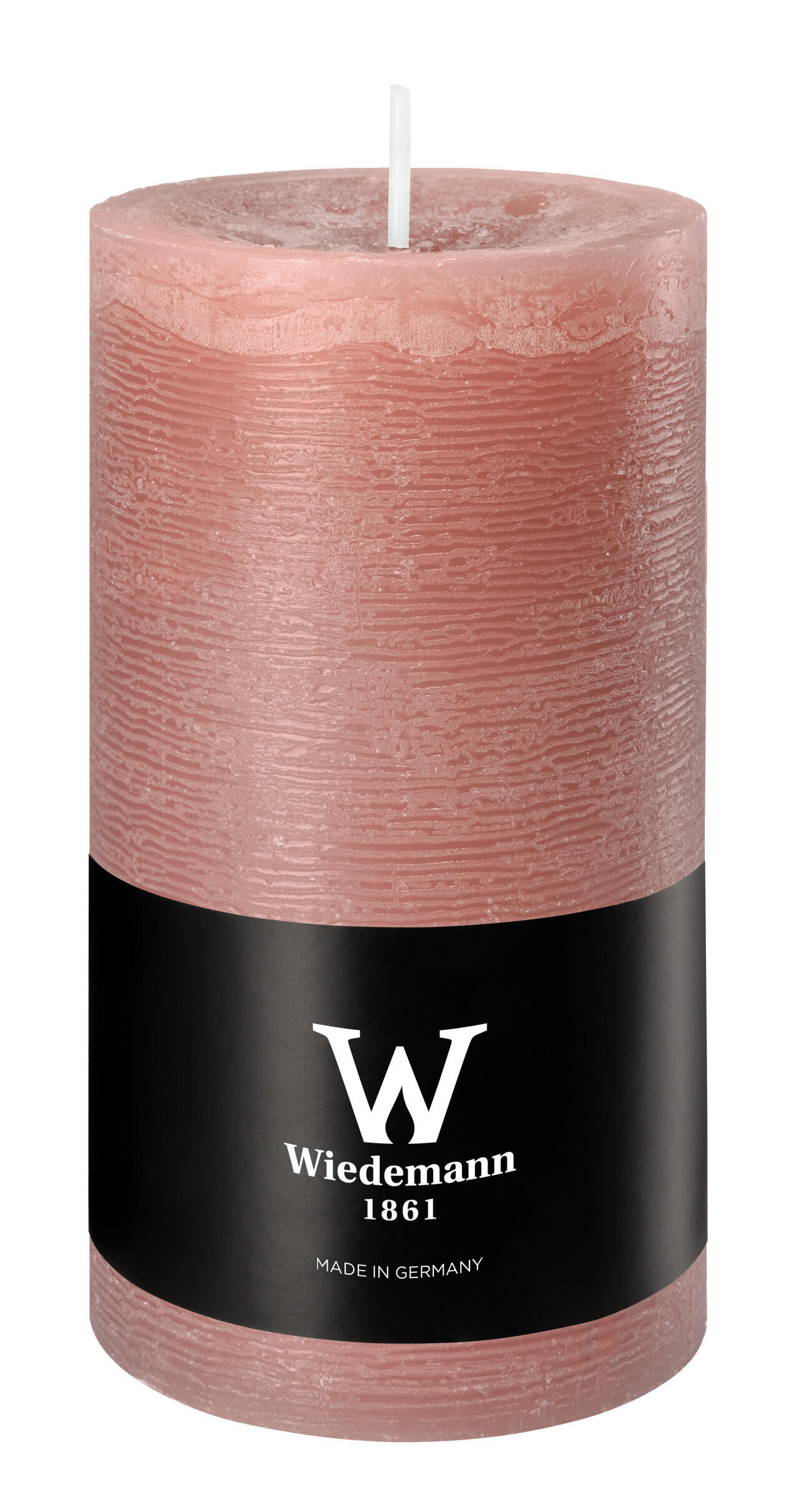 STUMPENKERZE Rustik Marble Style Rosenholz 130 x Ø 68 mm, 1 Stück - Rosa, Paraffin (7/13cm) - Wiedemann Kerzen