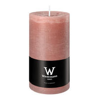 STUMPENKERZE Rustik Marble Style Rosenholz 130 x Ø 68 mm, 1 Stück - Rosa, Paraffin (7/13cm) - Wiedemann Kerzen