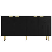 SIDEBOARD Schwarz 160/40/80 cm - Schwarz, Holzwerkstoff (160/80/40cm) - PANGIVO