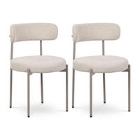 STÜLE 2er-Set Gaby modernen aus beige Chenillegewebe - Beige, Textil/Metall (51/79.5/51cm) - Sicaan