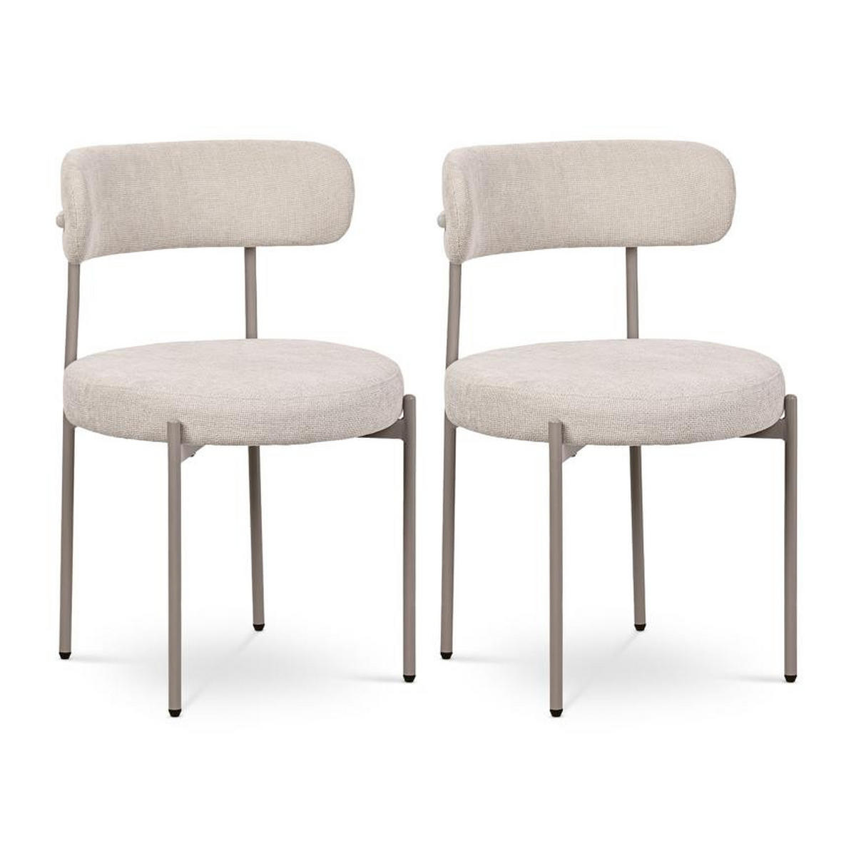 STÜLE 2er-Set Gaby modernen aus beige Chenillegewebe - Beige, Textil/Metall (51/79.5/51cm) - Sicaan