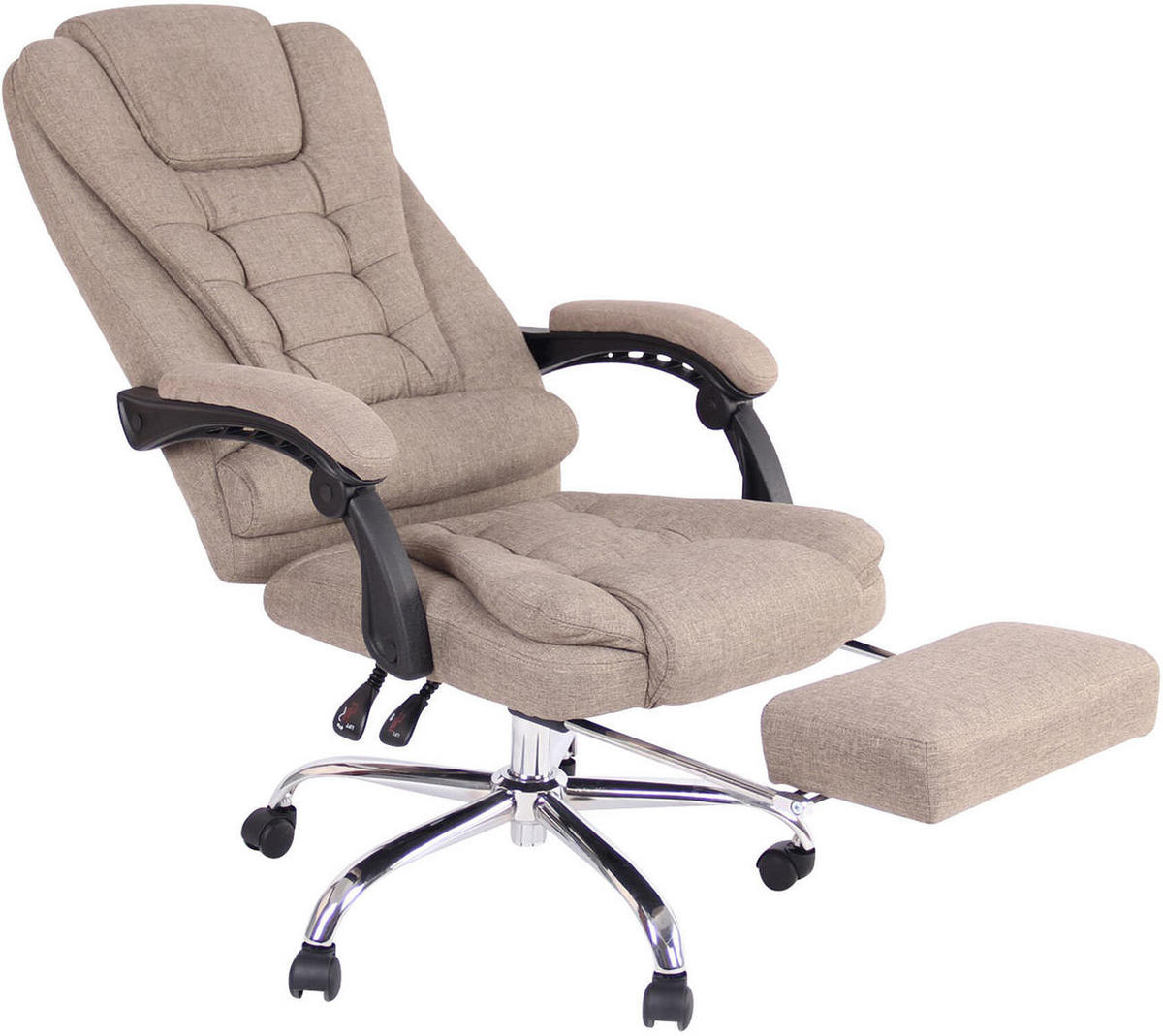 BÜROSTUHL Onix, Stoff Taupe - Taupe, Textil/Metall (67/125/68cm) - TPFLiving