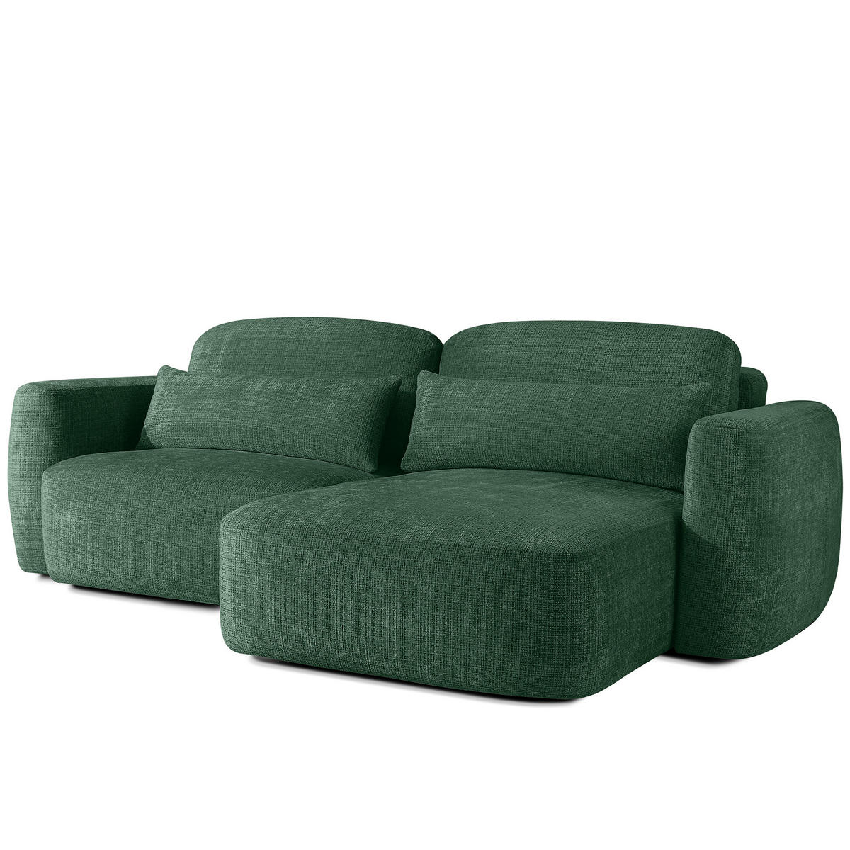 ECKSOFA rechts ELOSA - Grün, Holz/Textil (245/165cm) - KONSIMO®