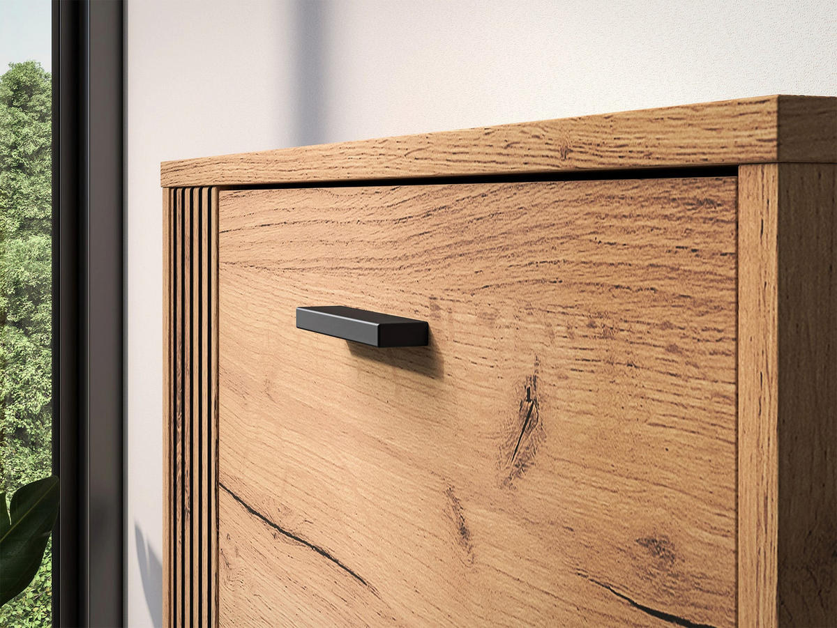 SCHUHSCHRANK Vasco Eiche 60 cm - Eichefarben, Holzwerkstoff (60/119.1/14.7cm) - Homebook