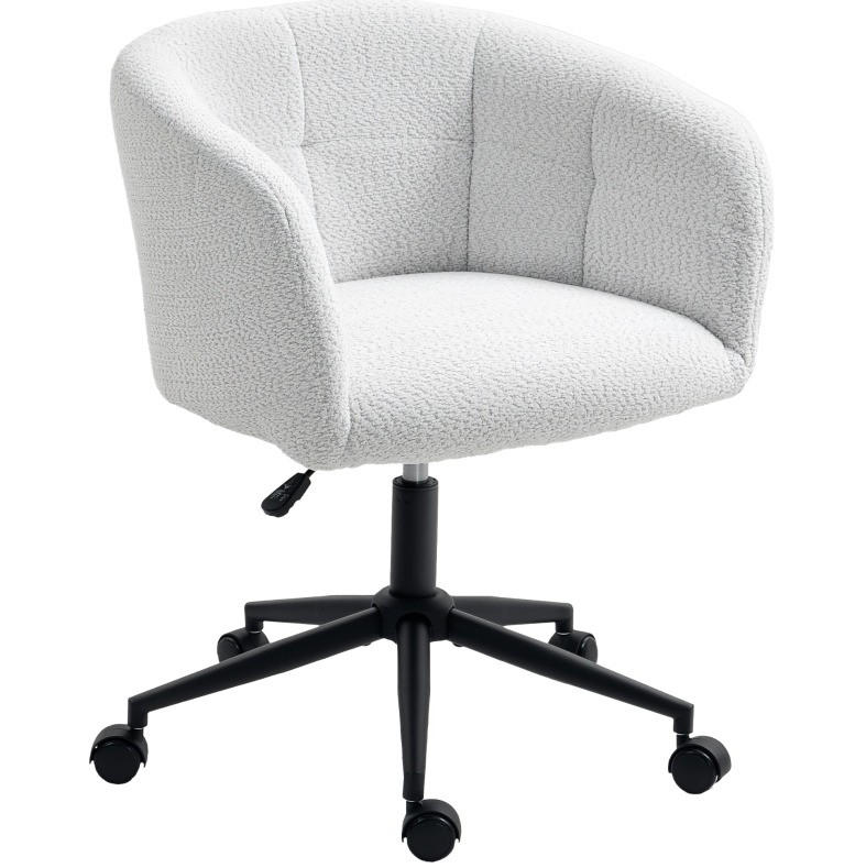 DREHSTUHL 65/59/75-85 cm in Cremeweiß mit Rollen und Höhenverstellung - Creme, Kunststoff (59/85/65cm) - Flora Grace