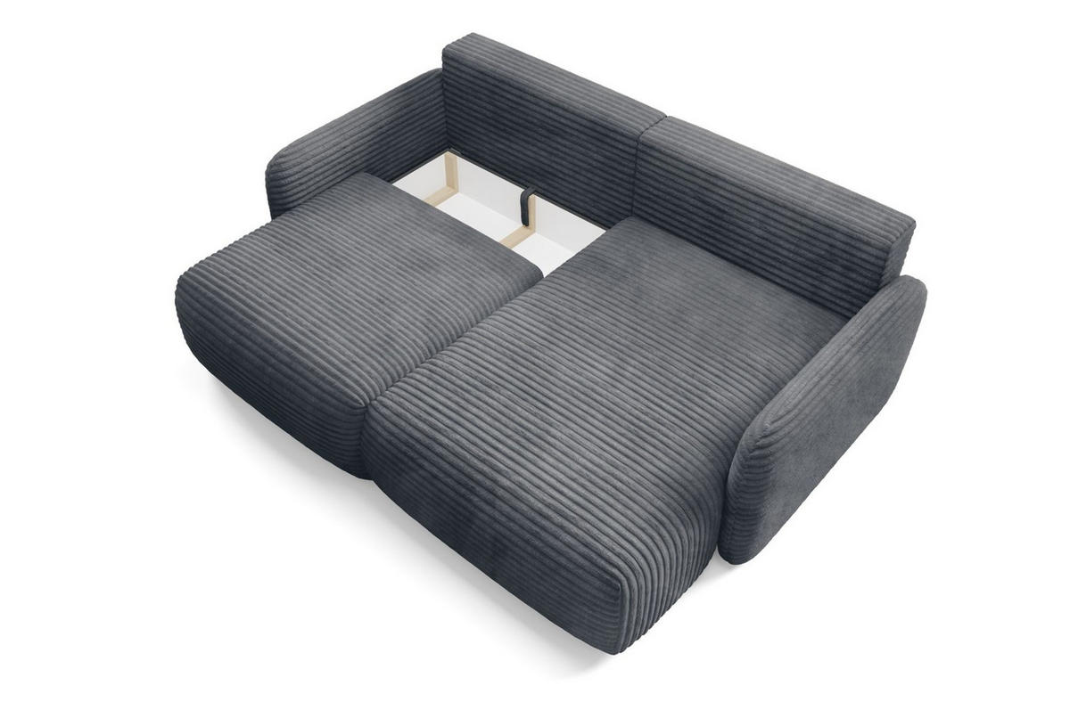 ECKSOFA Simone Mit Schlaffunktion - Anthrazit, Holzwerkstoff/Textil (165/240cm) - Fun Möbel