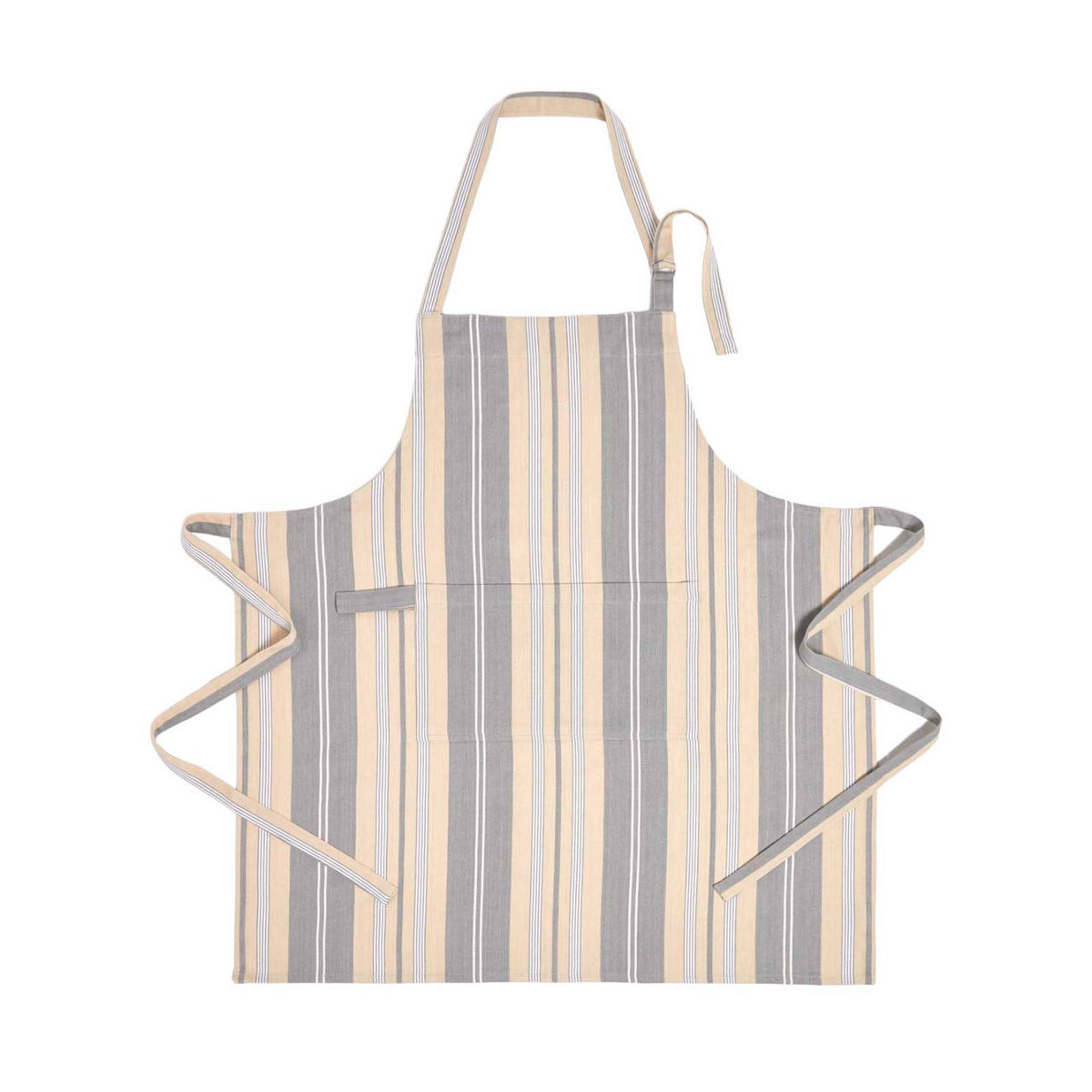 KOCHSCHÜRZE Oxford grau gestreift, 100% Baumwolle - Grau, Textil (80/110cm) - Homescapes