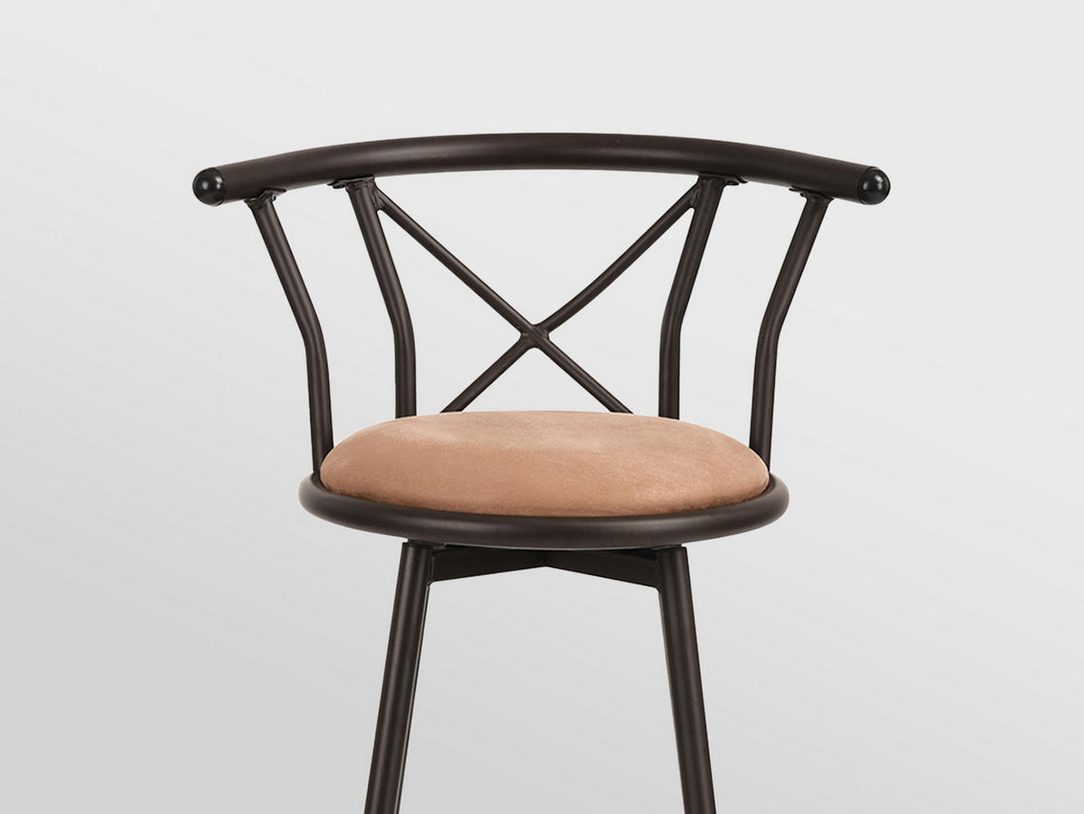 BARHOCKER 2er-Set Drehbar Braun - Braun, Metall (56/98.5/40cm) - Meubles Cosy