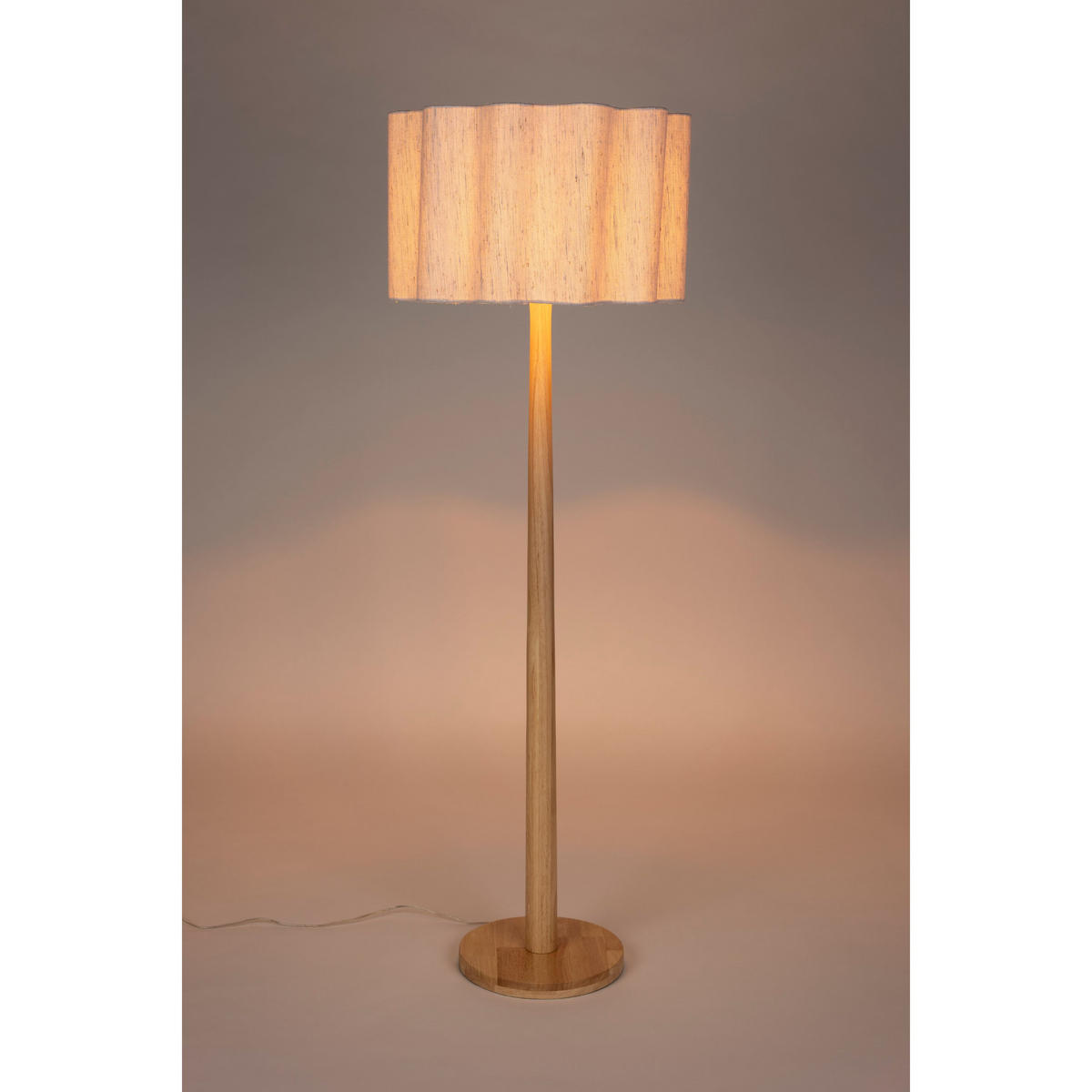 STEHLAMPE Scallop Natur - Naturfarben, Holz (30/50/149cm) - Dutchbone