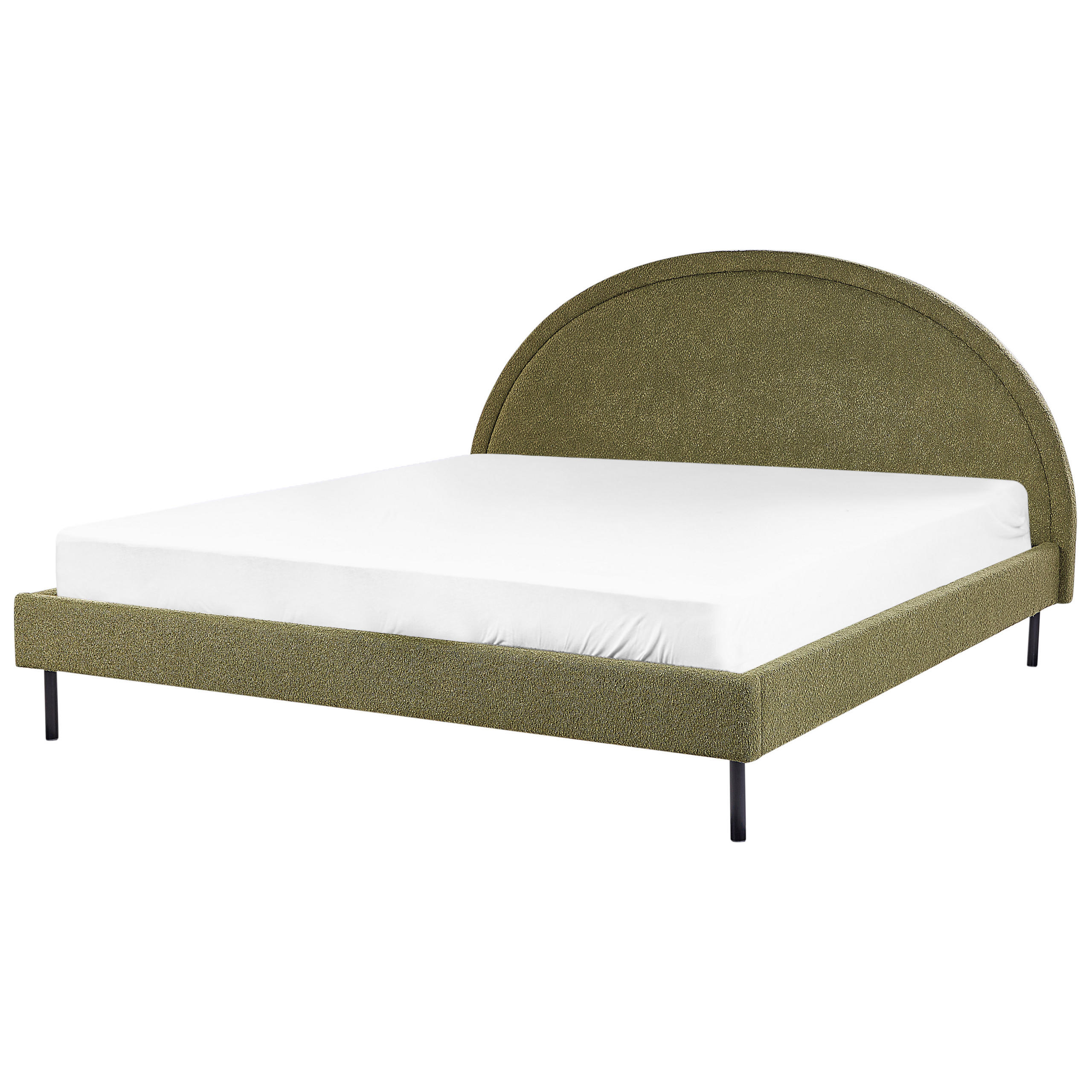 BETT mit Lattenrost 180x200 cm Grün Margut - Olivgrün, Textil (180/200cm) - Beliani