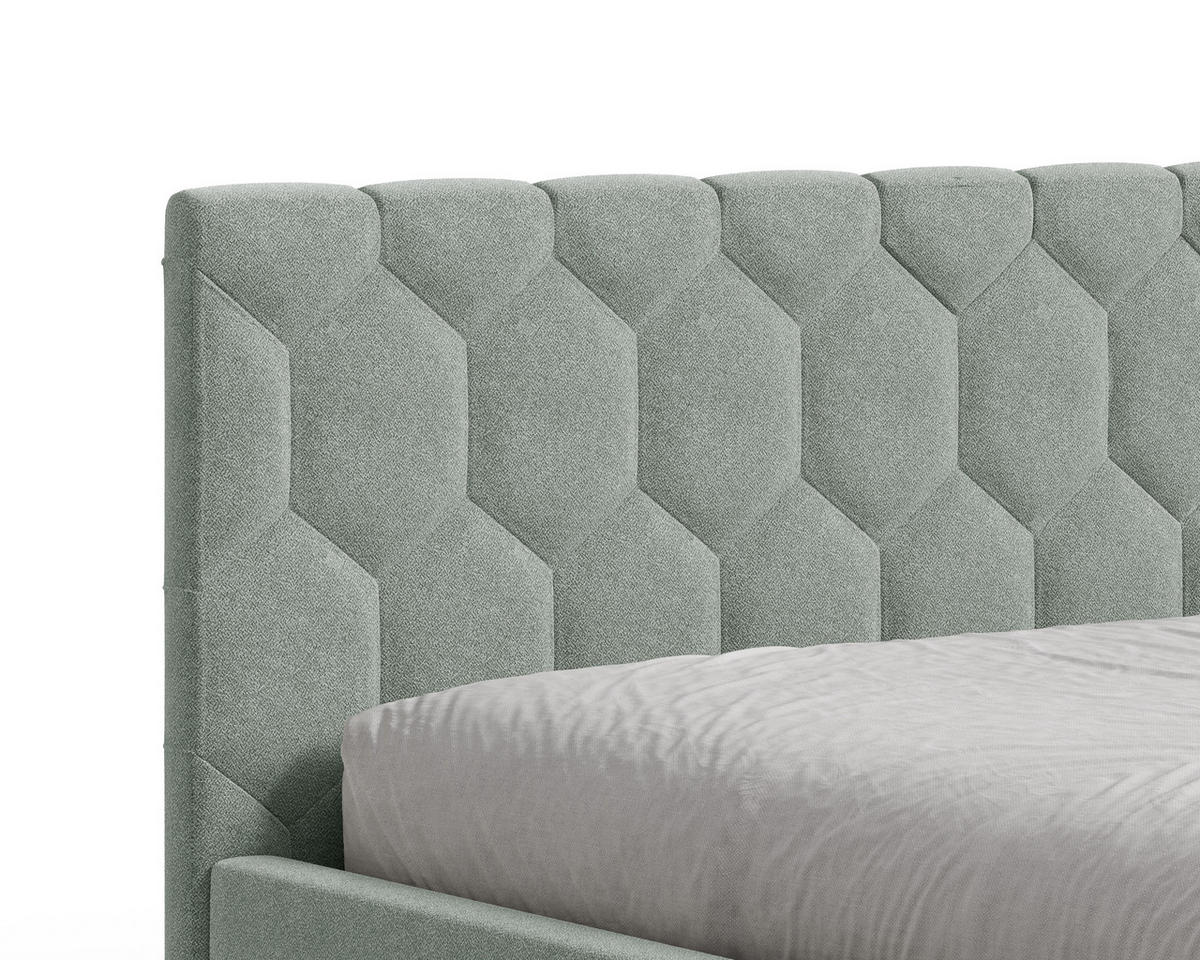 POLSTERBETT 02 160 x 200 cm – Casa – Bett mit Federmechanismus und Stauraum - Grün, Holz (160/200cm) - ROYAL24_MARKT