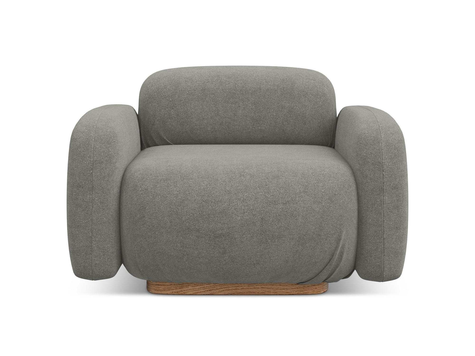 SESSEL Bouclé Stoff Beige - Beige/Braun, Holz/Textil (110/73/95cm) - Makamii