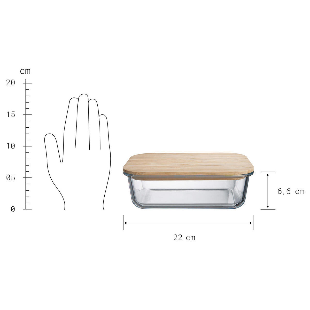 LUNCHBOX Naturals - Rotbraun, Glas/Holz (17/7/22cm) - Butlers