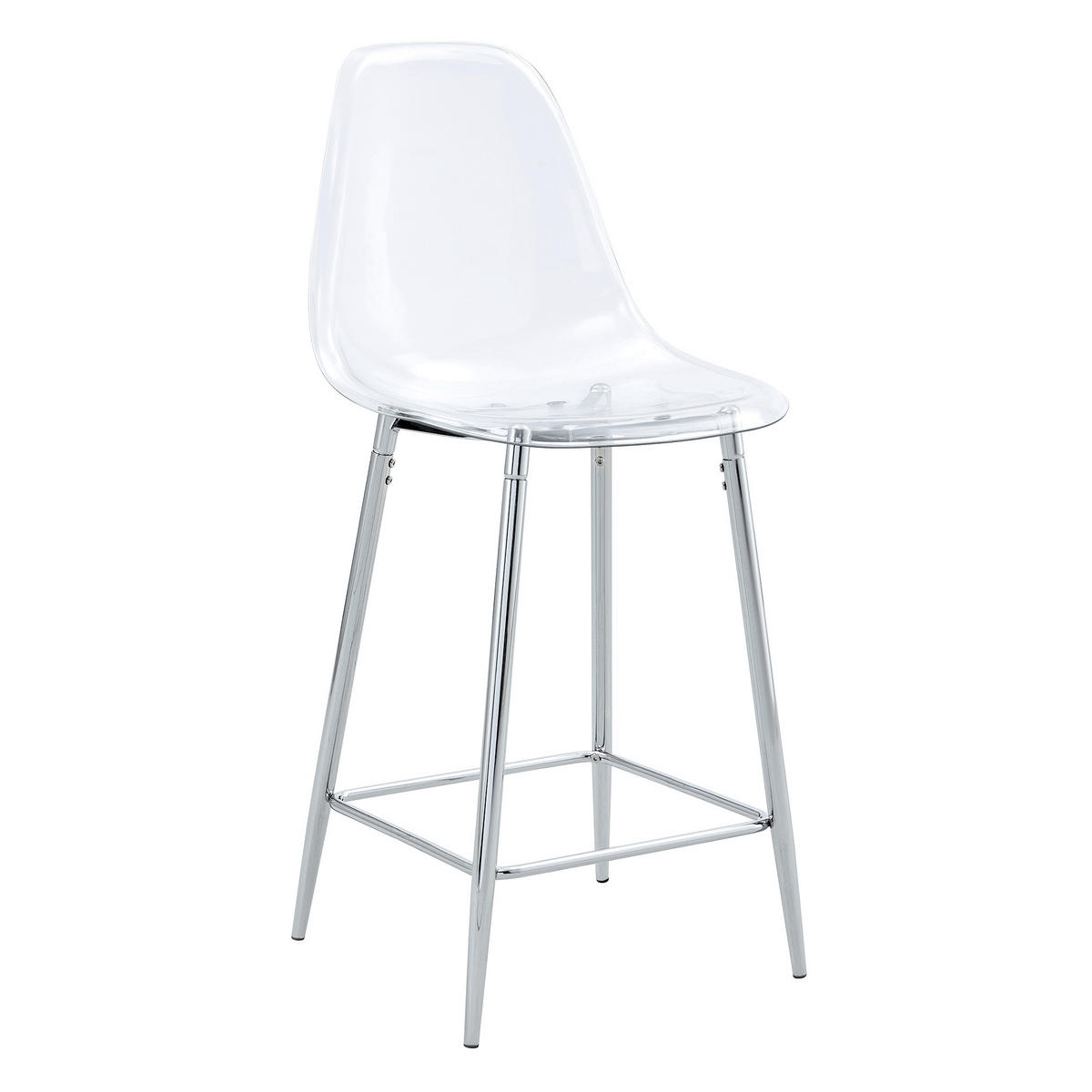 BARHOCKER 4er-Set mit Metallgestell Transparent/Silber - Silberfarben, Metall (45/102/51.2cm) - Meubliv
