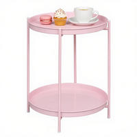 BEISTELLTISCH Pink mit 2 abnehmbaren Schalen 44/44/53 cm - Pink, Metall (44/44/53cm) - PANGIVO
