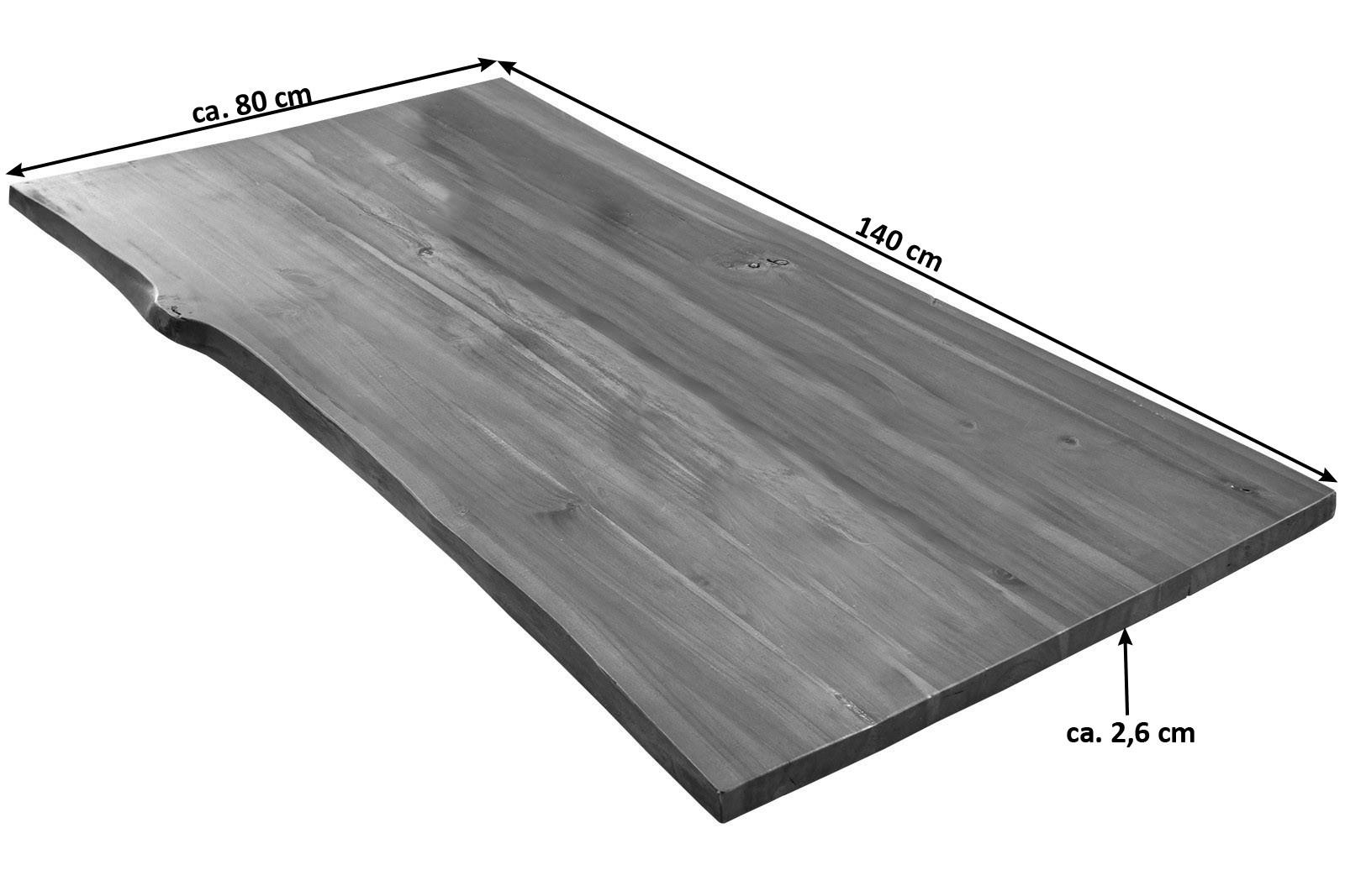 TISCHPLATTE ESRA - Cognac/Braun, Akazienholz/Holz (80/140/3cm) - SAM