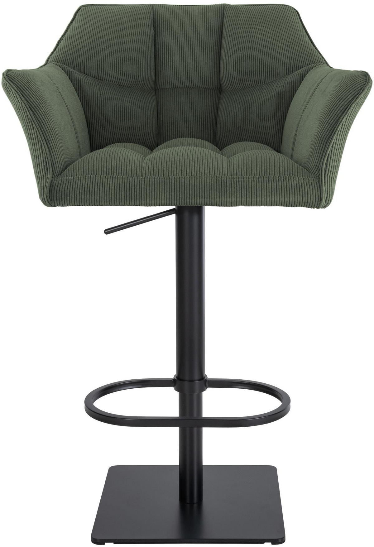 BARHOCKER Cord Grün - Schwarz/Grün, Textil/Metall (64/88/45cm) - CLP