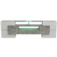 LOWBOARD 200/35/60 cm aus MDF mit LED-Beleuchtung Grau/Weiß - Weiß, Holzwerkstoff (200/60/35cm) - Modenvie