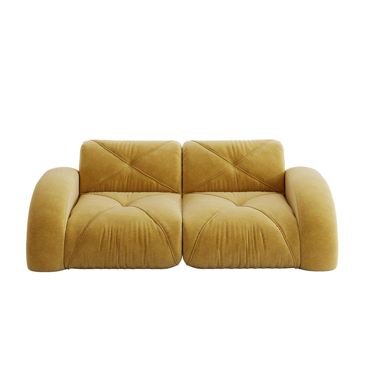 MODULÁRNÍ pohovka žlutá z chenille s vysokohustotní 32D pěnou bez montáže - žlutá, textil (95/76/204cm) - OKWISH