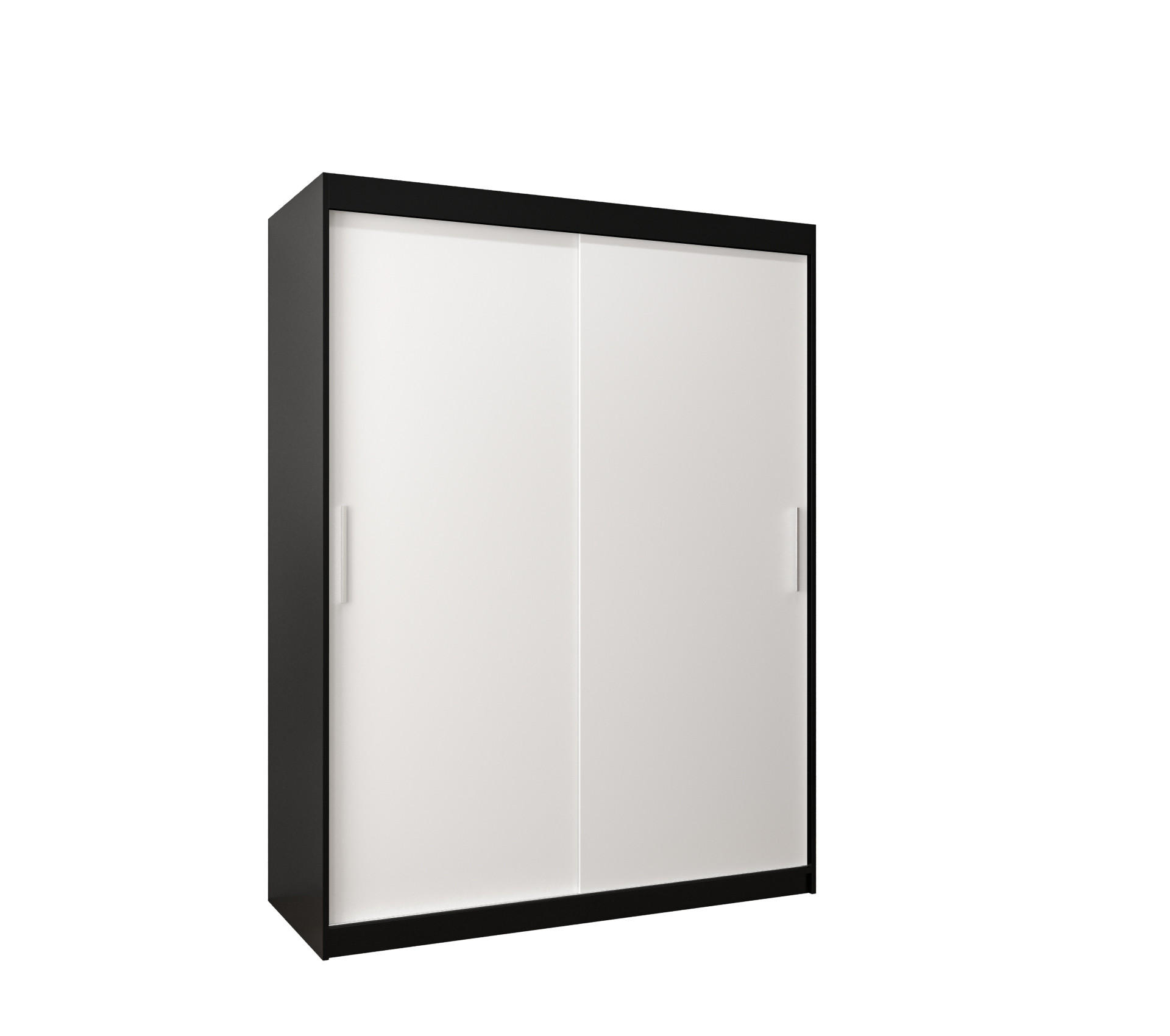 Abiks Möbel Schwebetürenschrank Schwarz 150x200x62 cm