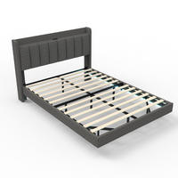 LED BETT MELURA - Dunkelgrau, ohne Matratze - Dunkelgrau, Kunststoff - Home Deluxe