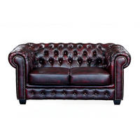 SOFA ohne Schlafmöglichkeit - 2 Personen - Leder - Bordeaux - - Bordeaux, Leder (160/73/96cm) - Vente-Unique