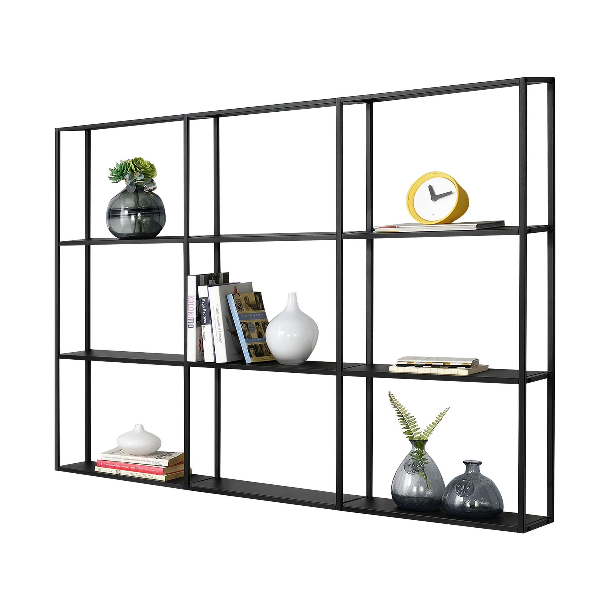 WANDREGAL Jelsa - Schwarz, Metall (130/110/18cm) - [en.casa]