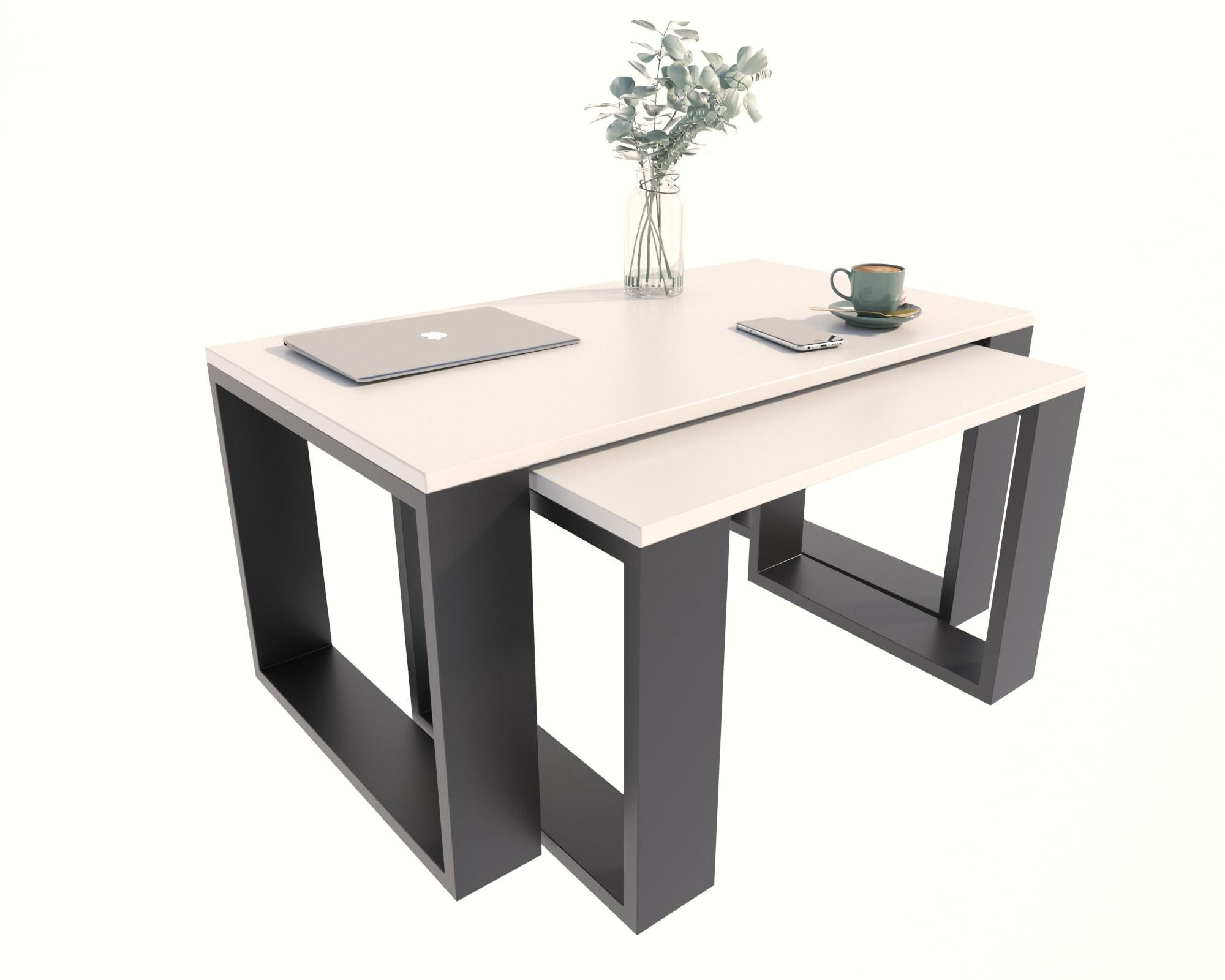 COUCHTISCH WESTA Weiß 2er-Set - Weiß, Holzwerkstoff (50/100/47.8cm) - Matkam Möbel