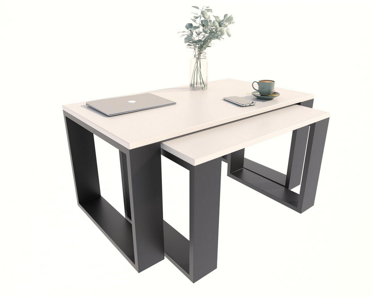 COUCHTISCH WESTA Weiß 2er-Set - Weiß, Holzwerkstoff (50/100/47.8cm) - Matkam Möbel
