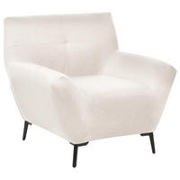SESSEL Stoff Cremeweiß Lakene - Weiß, Textil (94/88/88cm) - Beliani
