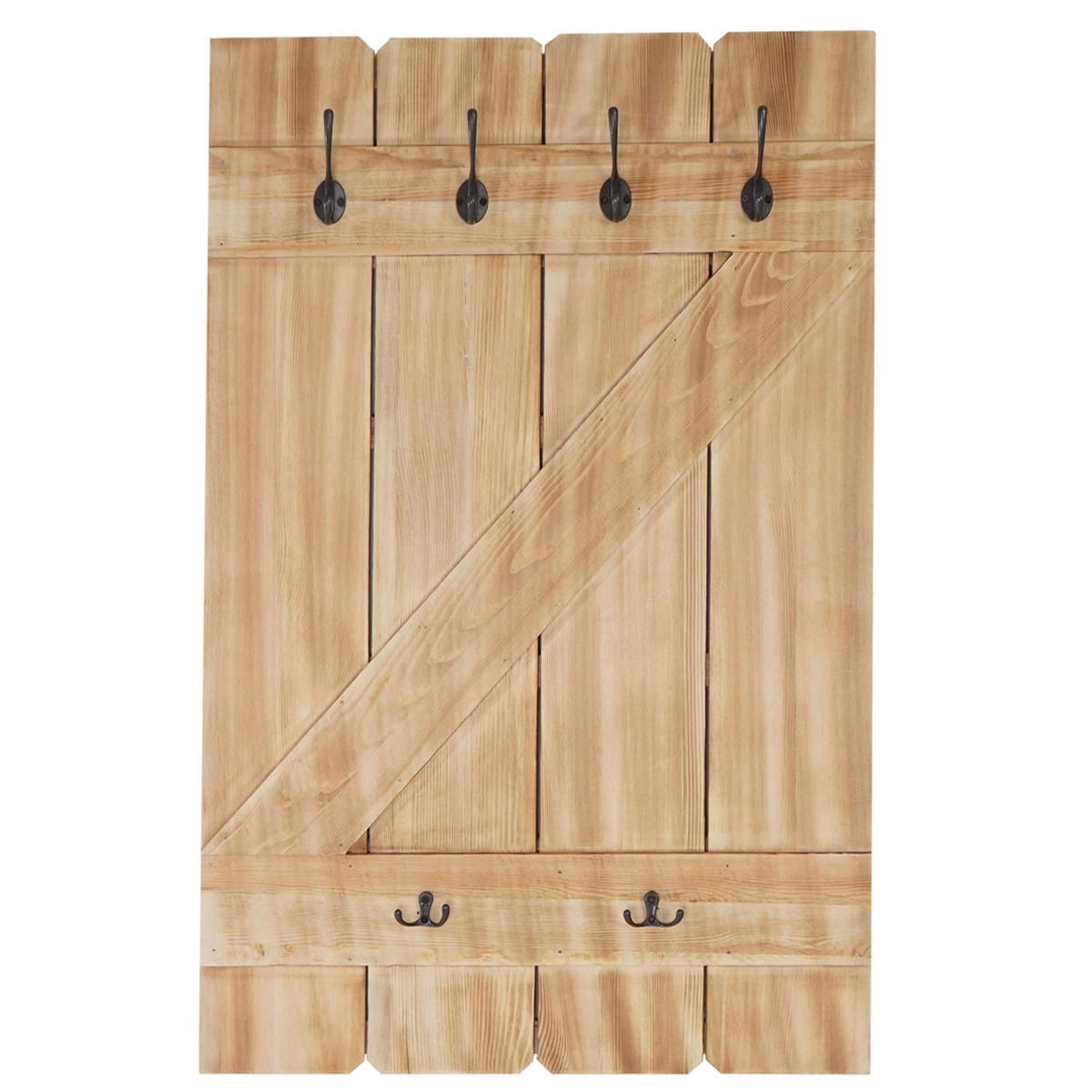WANDGARDEROBE 91x60x10cm 6 Haken Kiefer - Kieferfarben, Holz (60/91/10cm) - BERLINLODGE