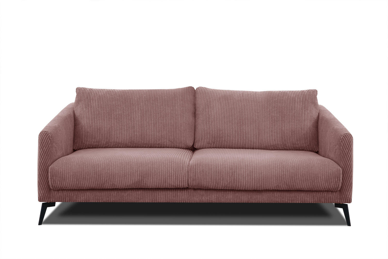 SOFA VILT 3-Sitzer, altrosa - Schwarz/Altrosa, Holzwerkstoff/Kunststoff (202/89/94cm) - Courtois Laville
