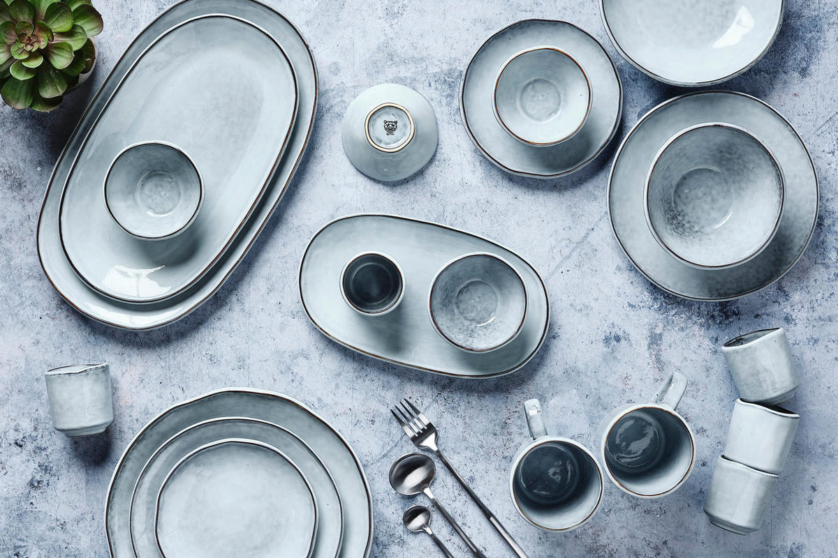 KOMPLETTSERVICE Cloud - 48er-Set - Sturmgrau - Grau, Keramik (1/1/1cm) - Björn