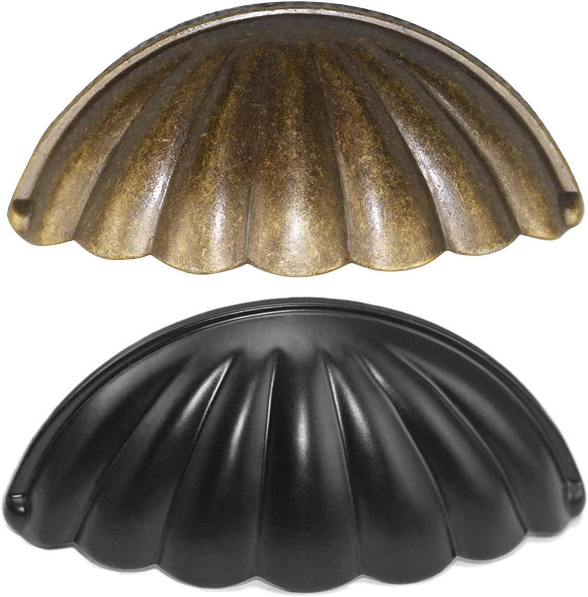 MÖBELGRIFF Antik 4er-Set - Schwarz, Metall (3.6/2.5/7.7cm)