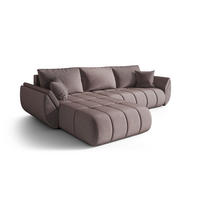 ROHOVÁ pohovka SYDNEY PREMIUM levá tmavě růžová samet Monolith 62 - funkce spaní, úložný prostor - růžová, textil (280/184cm) - Cornero