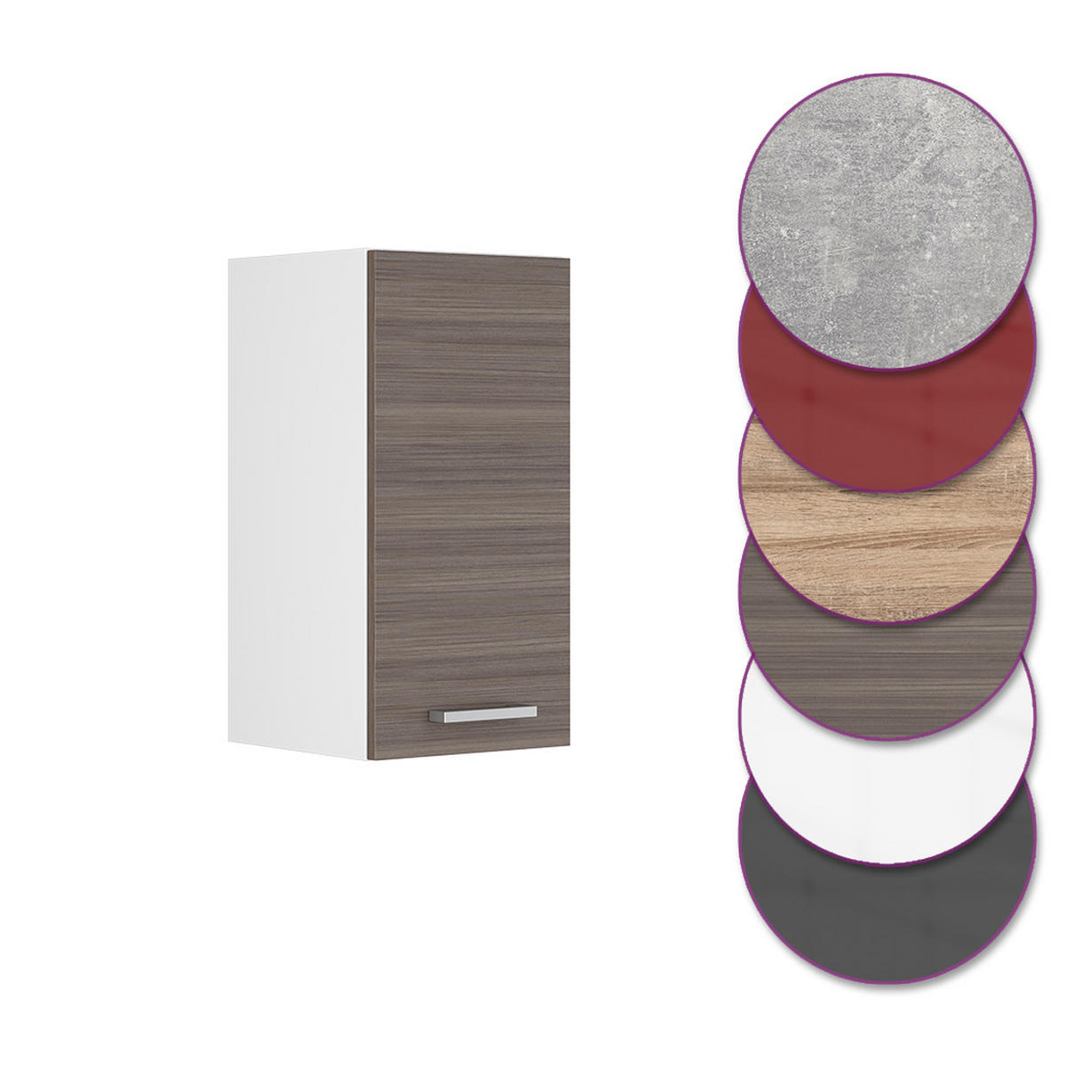 HÄNGESCHRANK R-Line Grau 30 cm - Weiß/Braun, Holzwerkstoff (30/60/31cm) - Vicco