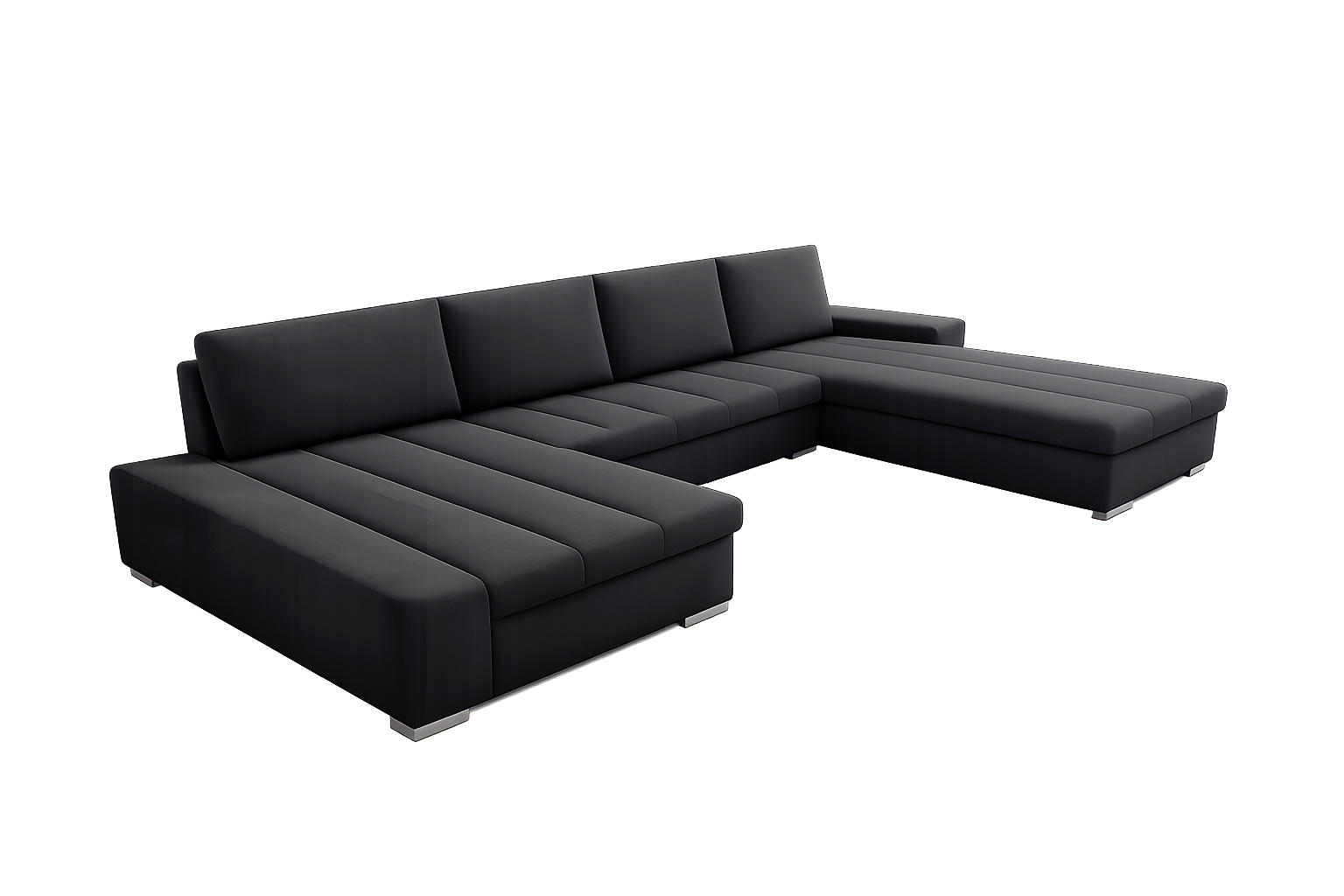 WOHNLANDSCHAFT VERONA U-Form mit Schlaffunktion, Bettkasten und Wellenfederung – Großzügiges Ecksofa 387 cm - Anthrazit, Kunststoff (387/85/213cm) - Wohnideebilder