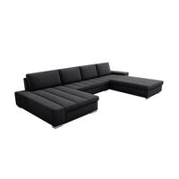 WOHNLANDSCHAFT VERONA U-Form mit Schlaffunktion, Bettkasten und Wellenfederung – Großzügiges Ecksofa 387 cm - Anthrazit, Kunststoff (387/85/213cm) - Wohnideebilder