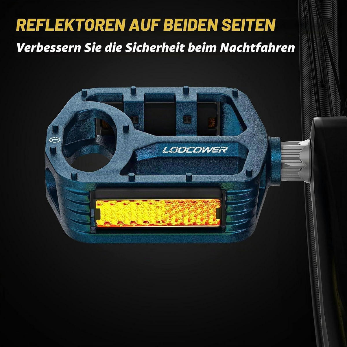 FAHRRADPEDALE Aluminium Blau mit Reflektoren - Blau, Metall (10/1.5/12cm)